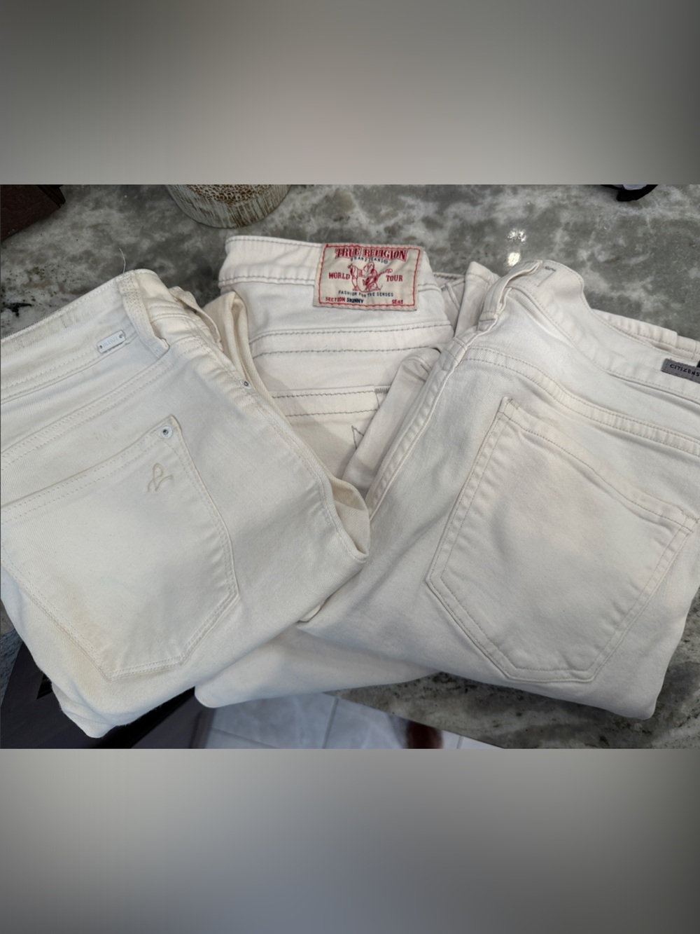 Women’s Lot if 3 Premium White Jeans - COH True Religion DL 1961
